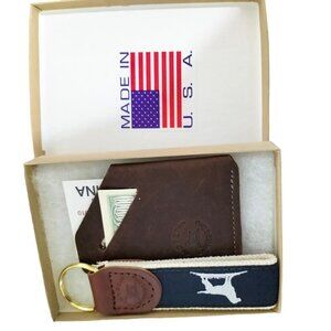 (851)Over Under Gift Set Slim Wallet & Ribbon Key Fob